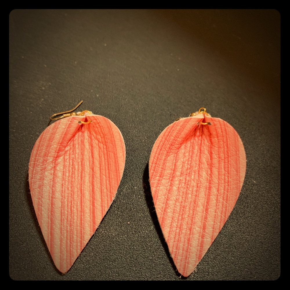 Large leather earrings